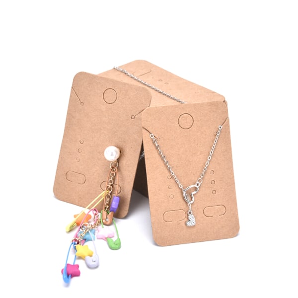 100 Styck Örhängen Halsband Hållare Display Kort Smycken Display Khaki