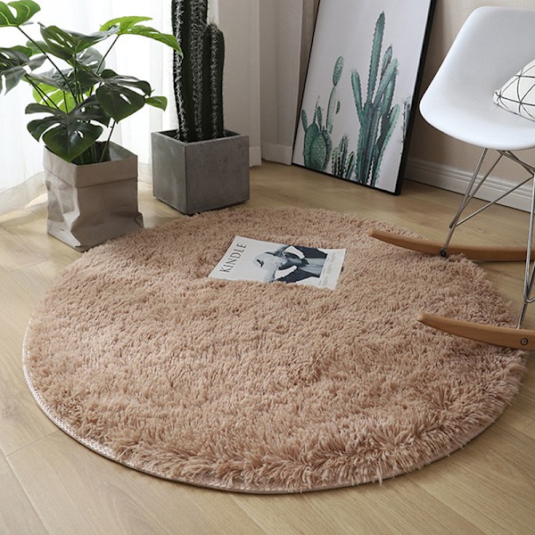 Fluffy Ullteppe Stue Tepper Fuskepels Rund Mat Barnerom Gray 40*40cm