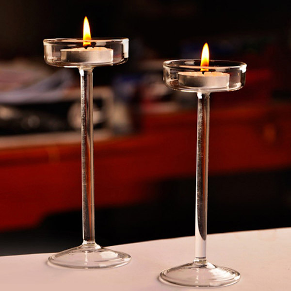 1 kpl set Tealight kynttilänjalka kotiin Weddin Transparent 11cm