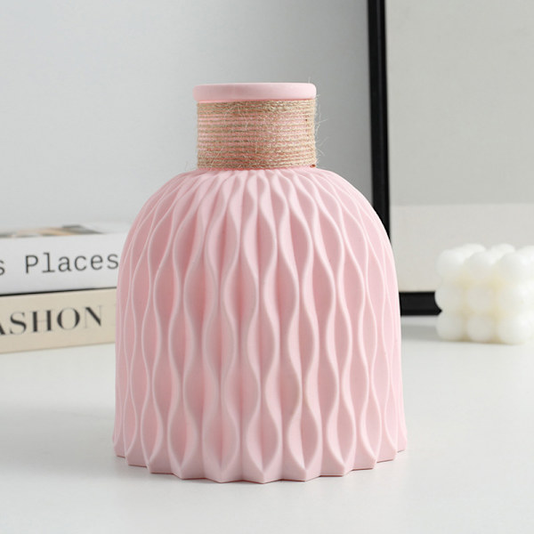1 kpl Veden Aaltoileva Muovi Vasi Viihtyisä Kukkaruukku Työpöydän Koriste Pink