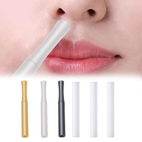 Quit Inhalator Stick Æterisk Olie Rustfrit Stål Personlig Diffuser 12Pcs Fiber rod