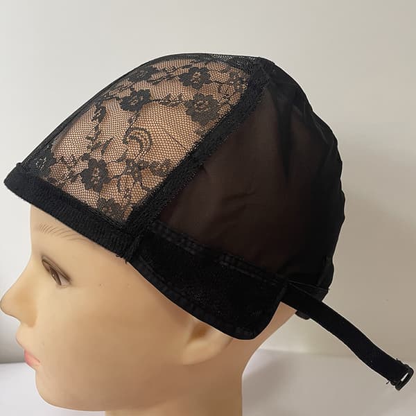 Pitsi Peruukki Cap U Osa Cap 56cm Säädettävät olkaimet Stretch Bla one size