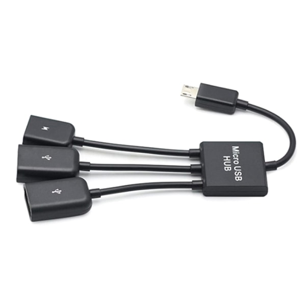 3 i 1 Micro USB Type C HUB hann til kvinne dobbel USB 2.0 vert Type C