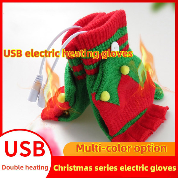 Juleelektriske opvarmede handsker Genopladelig USB-håndvarmer H C Onesize