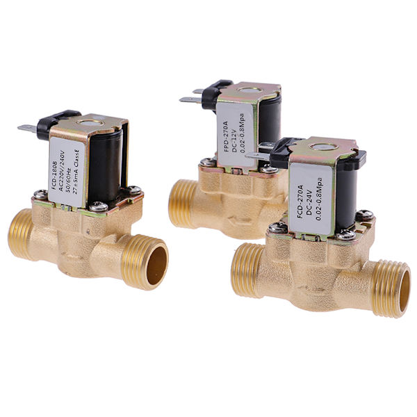 G1/2'' messinki sähköinen solenoidiventtiili DC 12v 24v AC220v Solalle DC12V DC12V