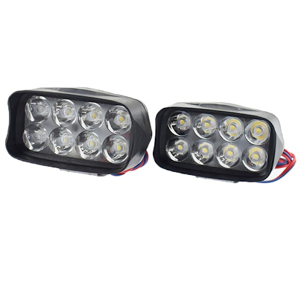 1 Stk Motorcykel Bil Super Bright 8 LED Lys Forlygte Spotlight Black One Size