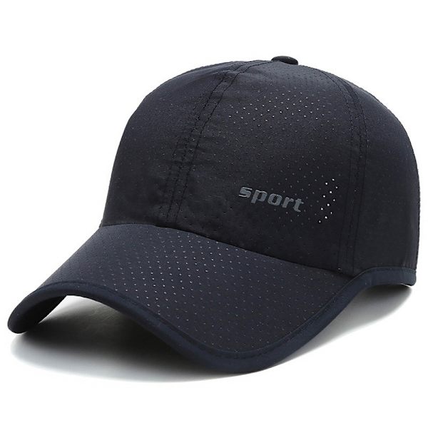 Mænd Kvinder Sommer Baseball Cap Hurtigtørrende Hatte Unisex Breathab Navy blue one size