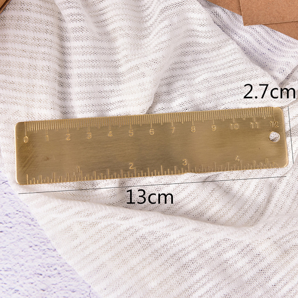 Pocket Mini Vintage Brass Ruler 4" avainrenkaan kiinnityskirjanmerkki
