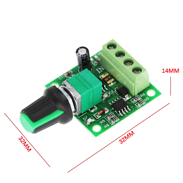 1,8V 3V 5V 6V 12V 2A PWM DC Motorhastighetsregulator Governor Swi One Size