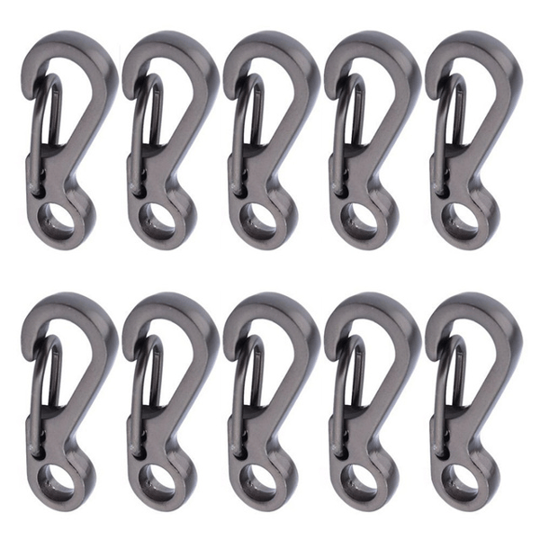 10 Stk/parti Mini Karabiner nøkkelring Camping Gadgets EDC Survival Black one size