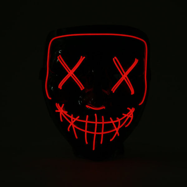 LED Glow Mask EL Wire syttyy The Purge Movie Costume Light P Blue onesize