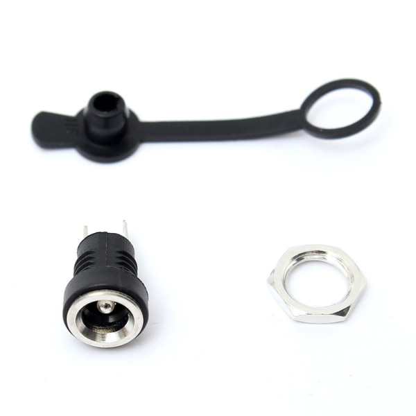 1 st Vattentät 5,5 x2,1 mm DC-uttag Power Plug hona Mon Black 1pc