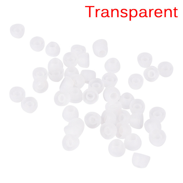 50st Hörsnäckor Hörlurar Mjuk Silikon In Ear Buds Tip Cover Repl Transparent