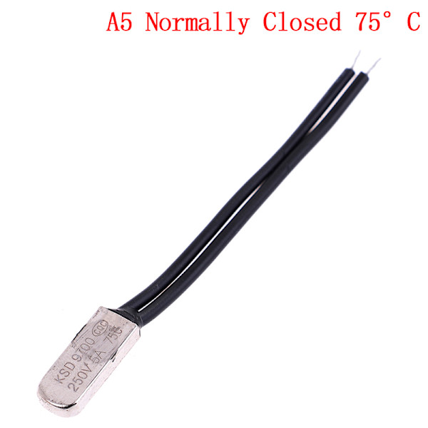 1st KSD9700 temperaturbrytare termostatskydd normalt kl Black Normally Closed 75°C
