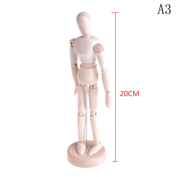 Puinen Mannekiini Nukke Sketch Model Art Unisex -malli True color 20CM