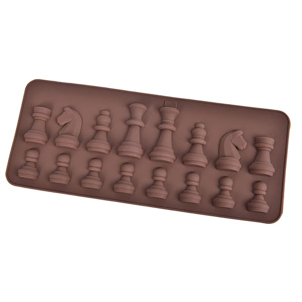 1 STK New Chess Silikon Sjokoladeformer DIY Kake Decorating Kitc Brown one size