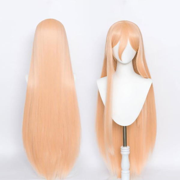 Anime Motorsagmann Makima Power Cosplay Parykk Lang Oransje Rosa Pa Orange One Size