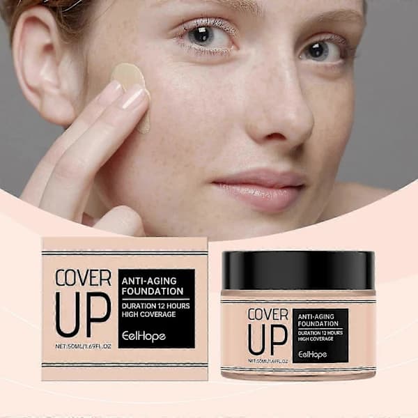 Lysande återfuktande foundation/concealer - Långvarig, slät finish, 50ml