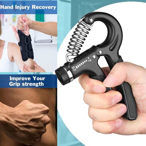 2-pack greppstärkare, 5–60 kg justerbar, underarms- och handledstränare.