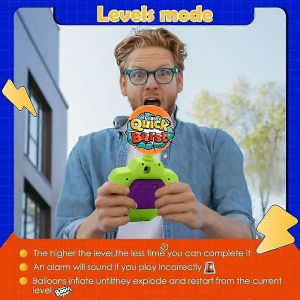 Quick Push Bubble Game Console - Bärbar tryckknappsballongblåsande tävlingsspelsmaskin