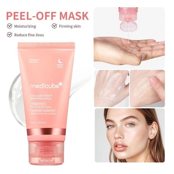 Medicube Collagen Peel-Off Mask, återfuktande och närande hudvårdsmask C2S4