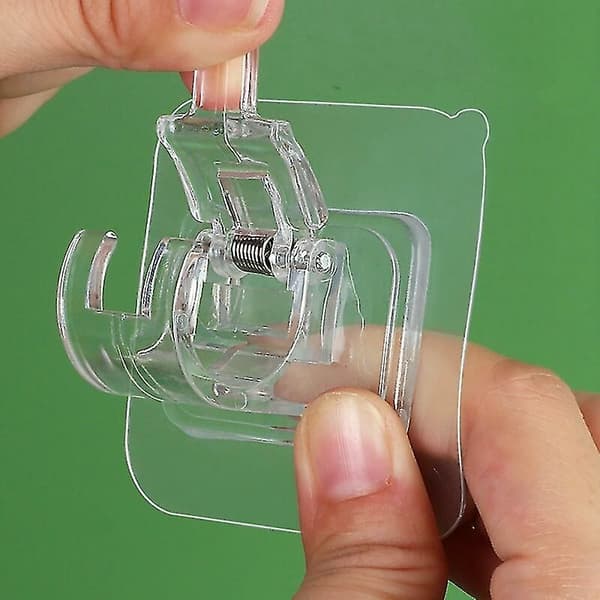 CREA Gardinstångsstöd. Självhäftande gardinstångskrok. Transparent gardinstångsstöd, 4 stycken