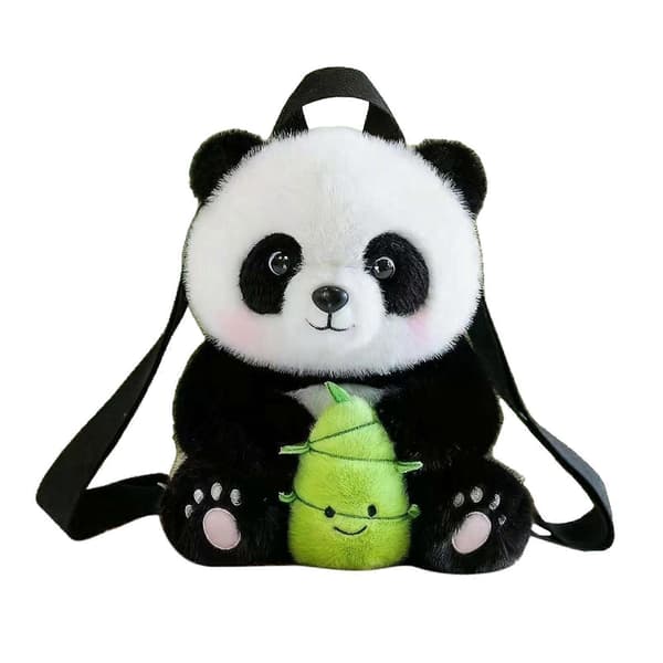 Plysch Panda Ryggsäck Mode Praktisk Panda Ryggsäck Present Shopping Park