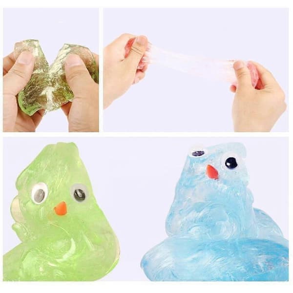 Stressavlastande leksak för barn: Färgglad Slime Crystal Clay Squeeze Game (Rosa)