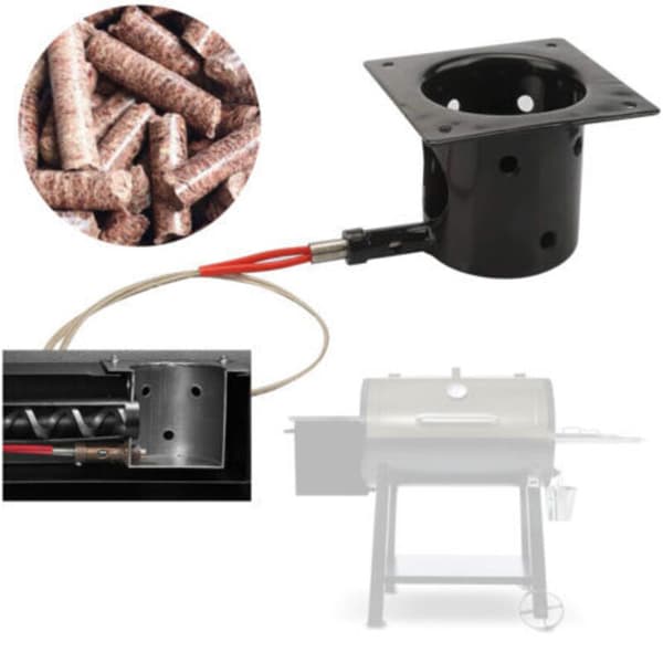 Eldstartarkit. Emaljerad eldgryta + tändstav för Traeger-grillar. Pellet PRO/Z/Trail