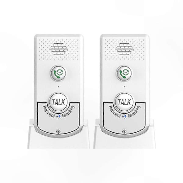 Trådlöst intercomsystem för hemmet. 2-pack. Tvåvägs röstkommunikation. Ultralång räckvidd och bärbarhet. Vit