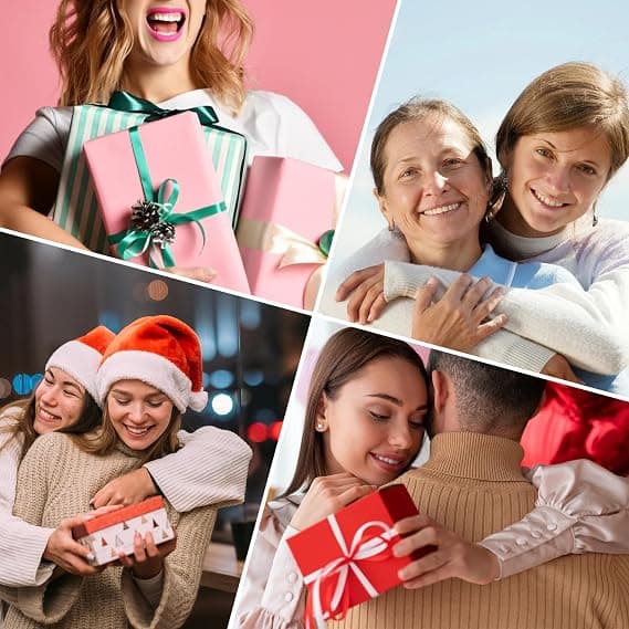 Jul snöflinga zirkon örhängen, 18K vitguld, presentförpackning kort till mamma dotter syster.