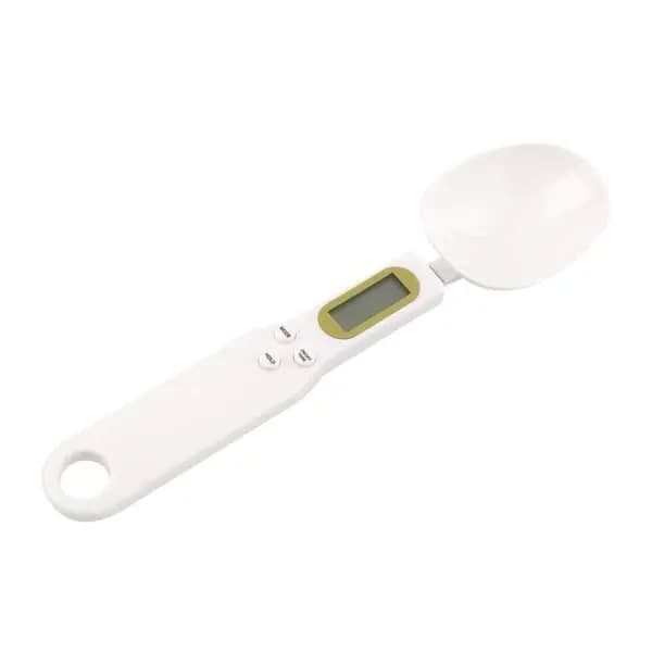 Elektronisk köksvåg med sked – hög precision 500g/1.1lb (0.1g), vit