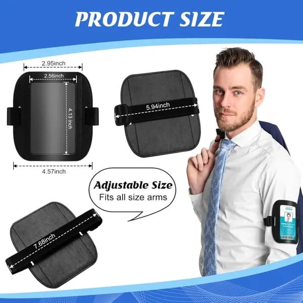 ID-korthållare i läder för arm (2-pack) – Justerbart elastiskt band, vattentätt armband för liftkort