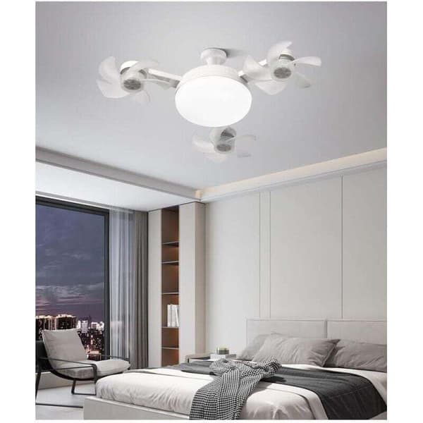 LED-fläkt med fjärrkontroll. Ljusflöde och effektiv luftcirkulation för hemmabruk (tre huvuden)