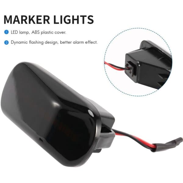 Dynamiska LED-sidoblinkers för svarta fordon