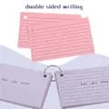Flashcards, 500 färgade indexkort/studiekort, med 5 bindningsringar, kraftpappersbaksida, linjerade.