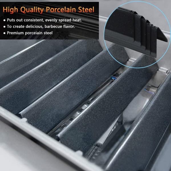Flavorizer Bars för Weber Spirit I & II E310 E320 E330 S310 S320 – Set om 3 – Porslinsemaljerat stål – 38,9 cm för jämn tillagning