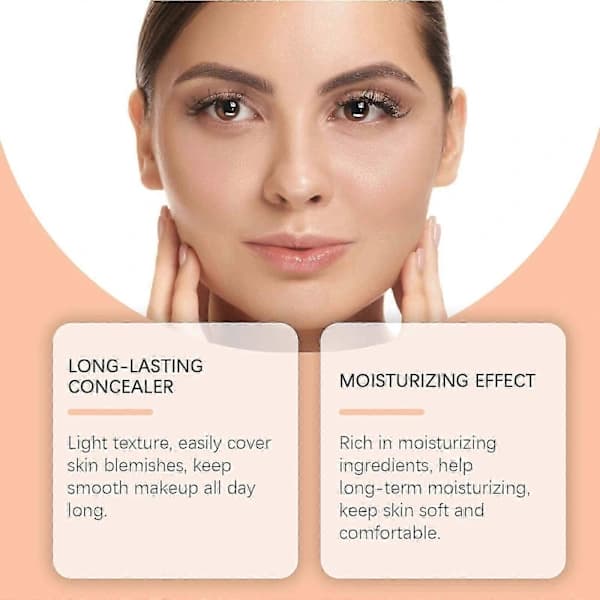 Lysande återfuktande foundation/concealer - Långvarig, slät finish, 50ml