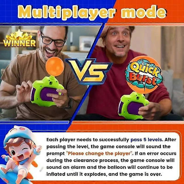 Quick Push Bubble Game Console - Bärbar tryckknappsballongblåsande tävlingsspelsmaskin