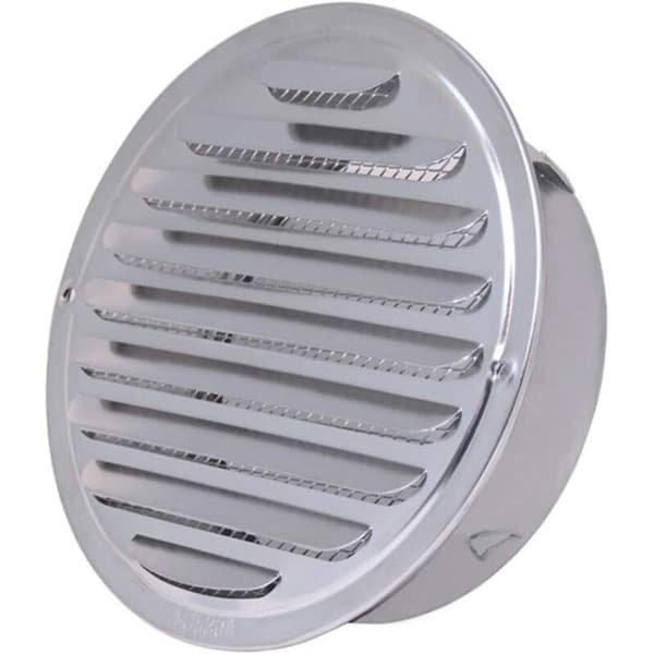 Ventilationskåpa i rostfritt stål, förtjockad väggmonterad, för badrum, köksfläktar och luftventiler (150 mm)