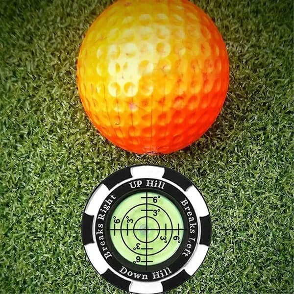 3 högprecisions-golfbollsmarkörer, golfbollsmarkörklämmor och greenläsare