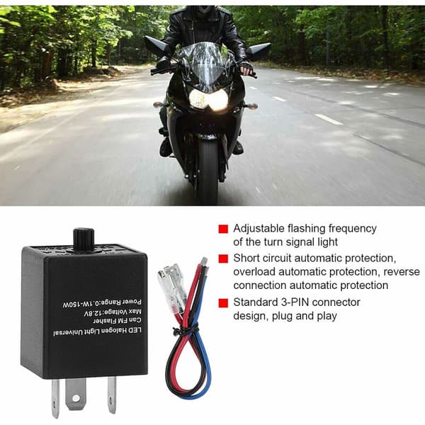 LED-blinkers. 12V 24V 3-poligt justerbart LED-blinkrelä för motorcykel/bil