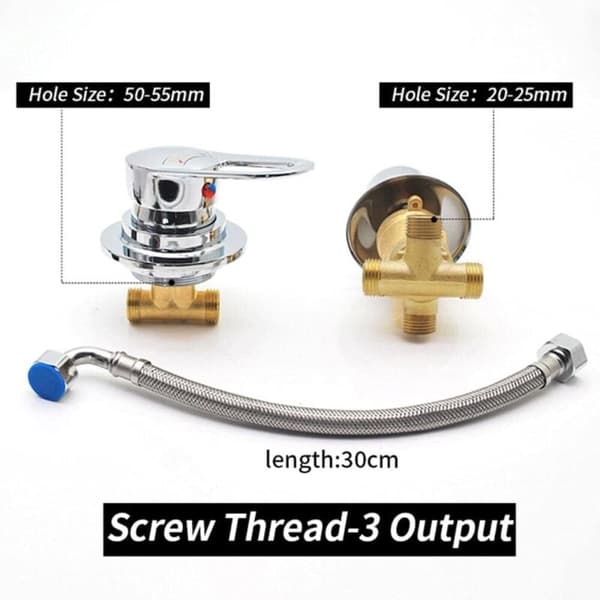 Termostatisk duschblandare med 2/5 utlopp – Keramisk kärna – Förkromad mässing – Anti-kalkdesign för hållbarhet