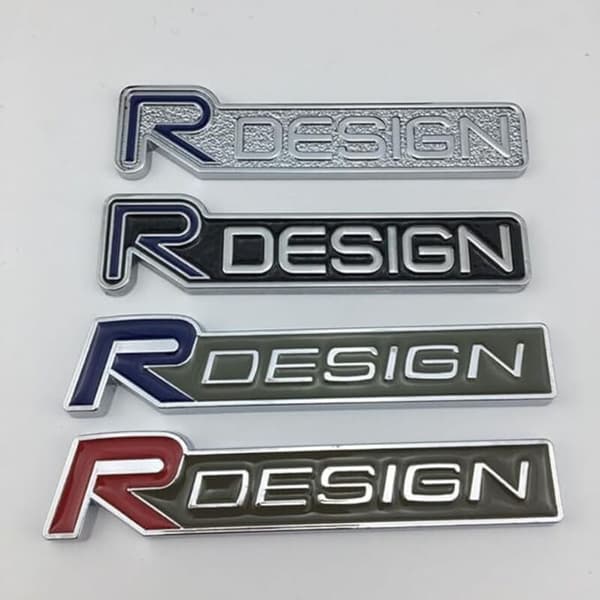 Dekaler med logotyp och text för Volvo R Design XC60 V70 S60 V40 V60 C30 V50 (röd och vit)