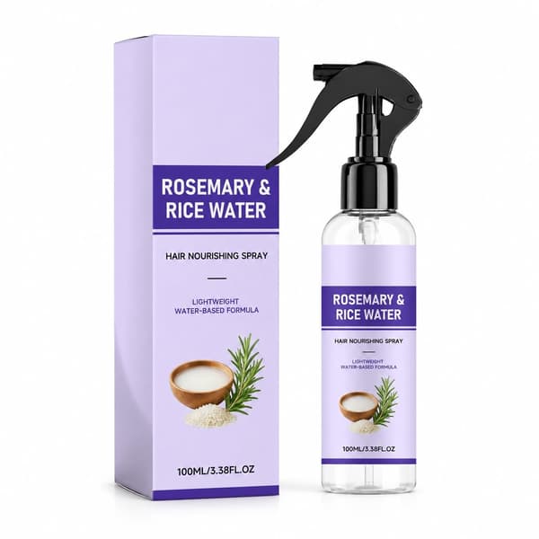 Rosmarin Risvatten Hårspray—100 ml (3,38 fl oz), en flaska.