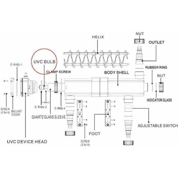 CUV-236 38W UV-lampa Sterilisator UV-C-rör
