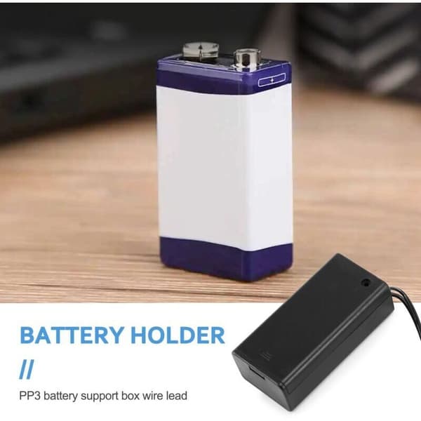 DC 9V PP3 Batterihållare ON/OFF-omkopplare + 2,1 mm-kontakt