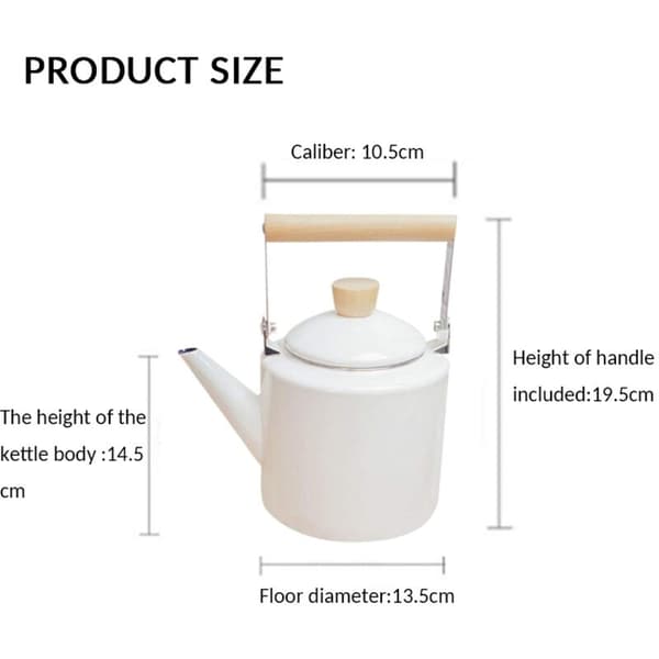 2-liters emaljerad vattenkokare – Kompatibel med halogen-, induktions- och gashällar – Elegant japansk design – Idealisk för te och kaffe