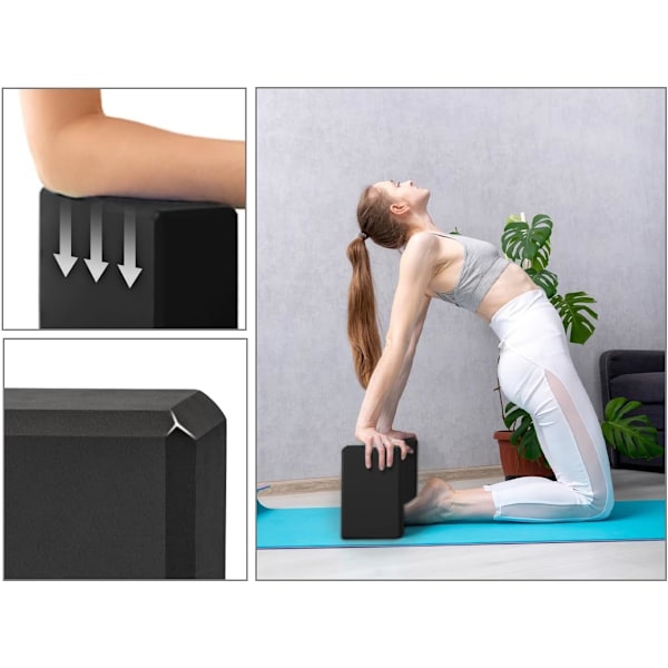 2-pack yogablock, halkfria, lätta, för Pilates.