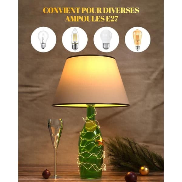 TobeBright E27 Flasklampa Adapterkit med Strömbrytare och EU-kontakt. Guld. 1-pack